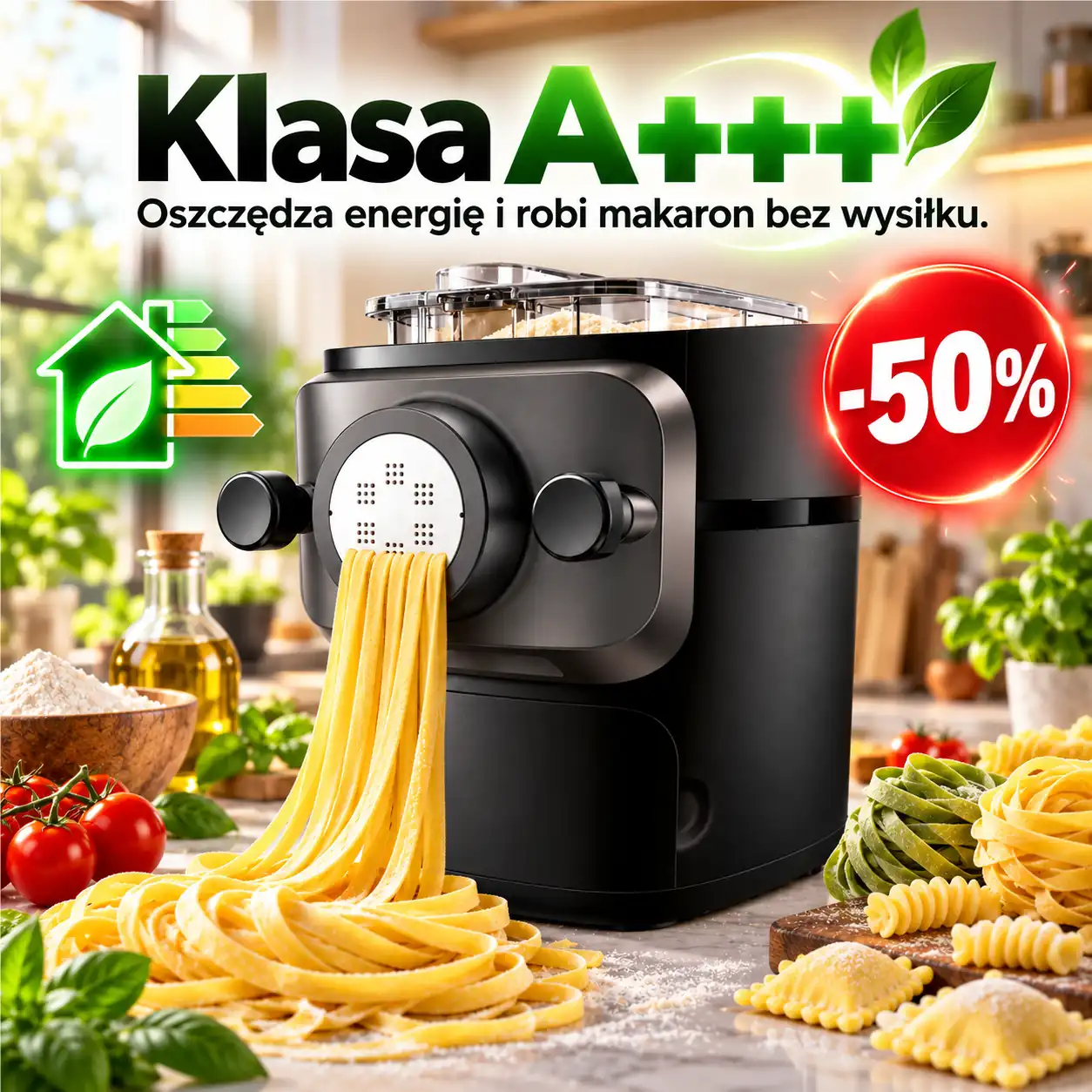 Maszynka do makaronu z nasadkami