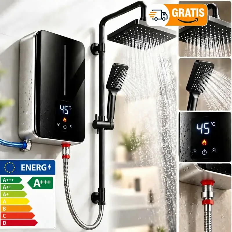 Elektrický prietokový ohrievač vody 3500 W s displejom